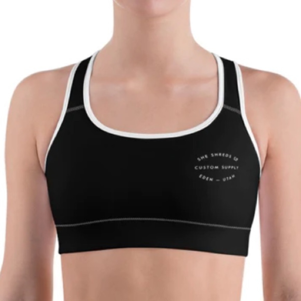 She Shreds Black & White Kitty Sports Bra